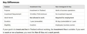 Investment Visa& Non-B Visa